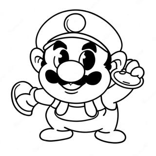 Wario Holding A Gold Coin Coloring Page 50167-10976