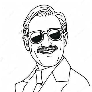 Funny Dad With Sunglasses Coloring Page 50263-10998
