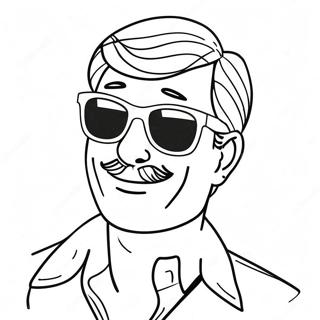 Funny Dad With Sunglasses Coloring Page 50263 10999
