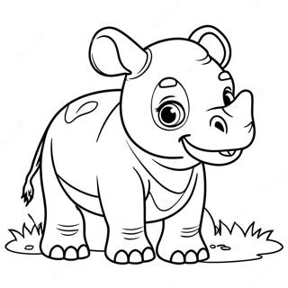 Adorable Baby Rhino Coloring Page 50452-11031