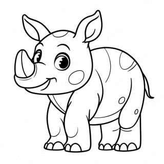 Adorable Baby Rhino Coloring Page 50452-11032