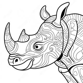 Majestic African Rhino Coloring Page 50453 11035