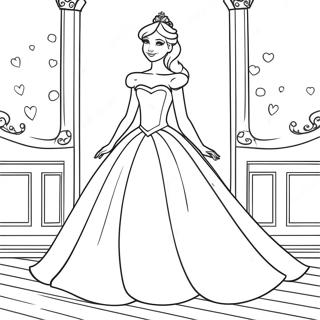 Charming Princess In A Gown Coloring Page 50548-11057