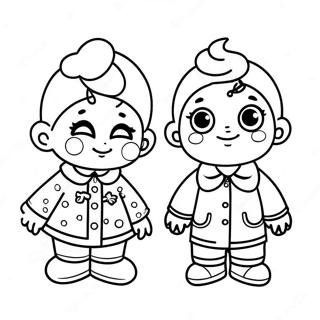 Happy Cry Babies In Colorful Outfits Coloring Page 50640-11077