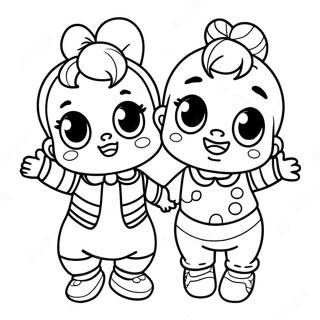Happy Cry Babies In Colorful Outfits Coloring Page 50640-11078