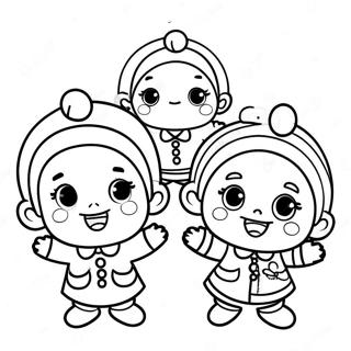 Happy Cry Babies In Colorful Outfits Coloring Page 50640-11079