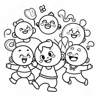 Joyful Cry Babies Dancing Around Coloring Page 50641-11084