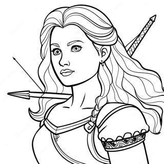 Merida With Bow And Arrow Coloring Page 50816-11111