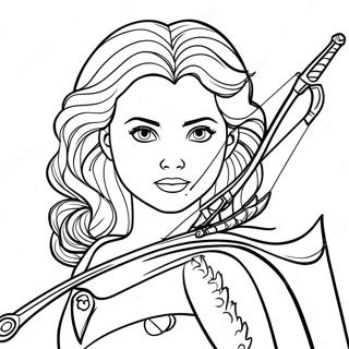 Merida With Bow And Arrow Coloring Page 50816-11112