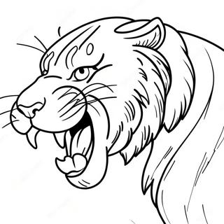 Fierce Saber Toothed Tiger Coloring Page 50915 11139
