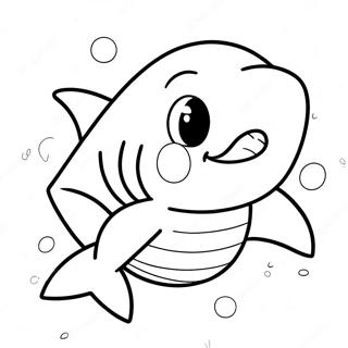 Cute Cartoon Shark Coloring Page 5098-2467