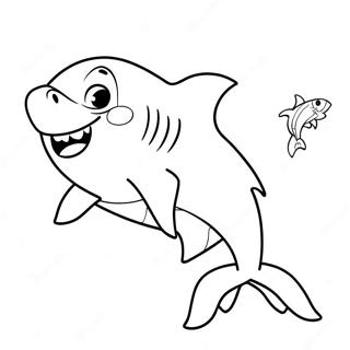 Cute Cartoon Shark Coloring Page 5098-2468