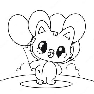 Chococat With Balloons Coloring Page 51005 11161