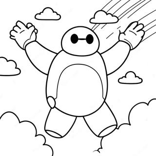 Baymax Flying In The Sky Coloring Page 51092-11169