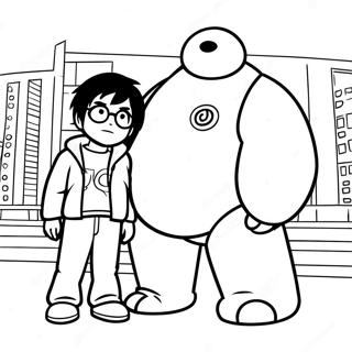 Hiro Hamada With Baymax Coloring Page 51093-11173