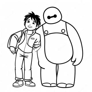 Hiro Hamada With Baymax Coloring Page 51093-11174