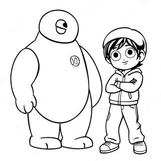 Hiro Hamada With Baymax Coloring Page 51093-11175