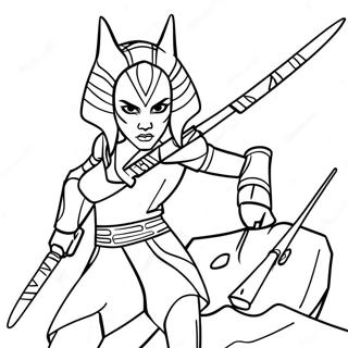 Ahsoka Tano With Padawan Coloring Page 51541-11285