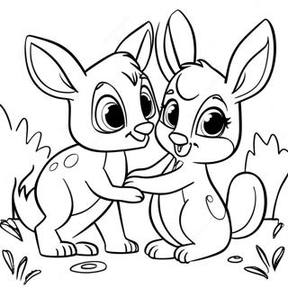 Bambi And Thumper Playing Coloring Page 51637 11303