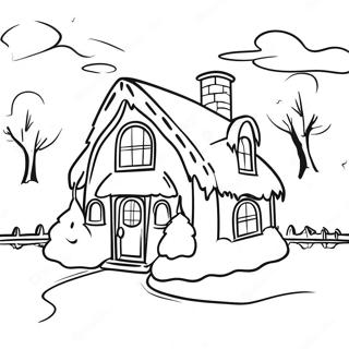 Cozy Winter Cottage Coloring Page 51727-11321