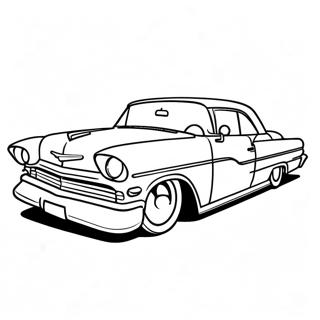 Retro Lowrider With Chrome Wheels Coloring Page 51821-11334