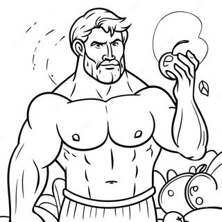 Hercules With Golden Apples Coloring Page 52093-11393