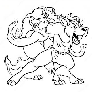 Hercules Battling Cerberus Coloring Page 52094-11397