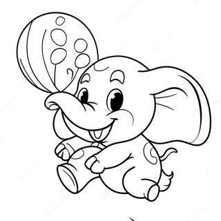 Dumbo Flying With Balloons Coloring Page 52849-11550