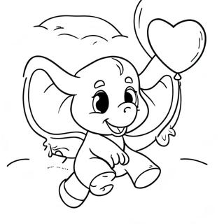 Dumbo Flying With Balloons Coloring Page 52849-11551