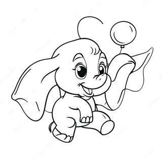 Dumbo Flying With Balloons Coloring Page 52849-11552