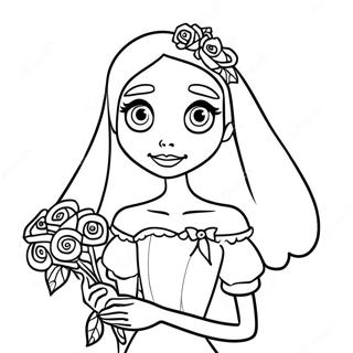 Corpse Bride With Flowers Coloring Page 52938-11571