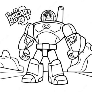 Rescue Bots Heatwave Rescue Scene Coloring Page 53386 11680