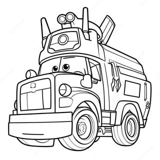 Rescue Bots Chase Driving Coloring Page 53387 11682