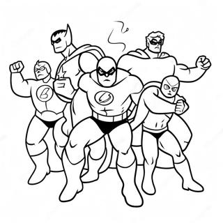 Colorful Superhero Team In Action Coloring Page 5368-564