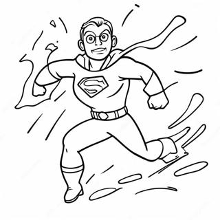 Speedy Superhero Running Fast Coloring Page 5370-2400