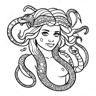 Medusa With Colorful Snakes Coloring Page 53831-11771