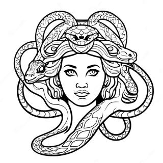 Medusa With Colorful Snakes Coloring Page 53831-11772