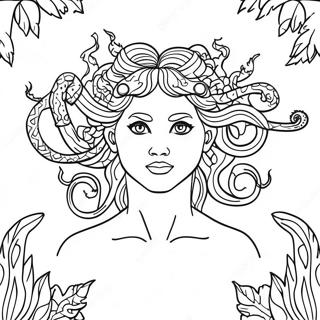 Medusa In A Mythical Forest Coloring Page 53832-11774