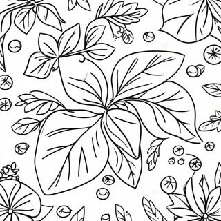 Detailed Mistletoe Leaves Coloring Page 54093-11843