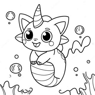 Vaporeon Swimming In The Ocean Coloring Page 54269-11872