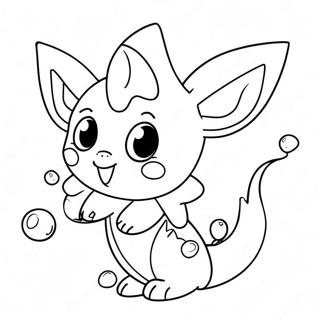 Cute Vaporeon With Bubbles Coloring Page 54270-11873