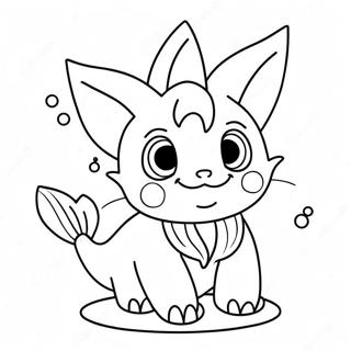 Cute Vaporeon With Bubbles Coloring Page 54270-11874