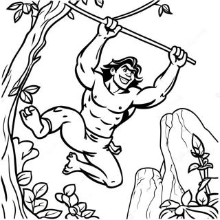 Tarzan Swinging From Vines Coloring Page 54360-11892