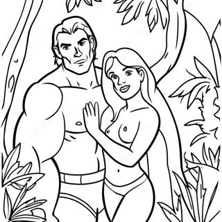 Tarzan And Jane In The Jungle Coloring Page 54361-11893
