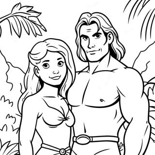 Tarzan And Jane In The Jungle Coloring Page 54361-11894