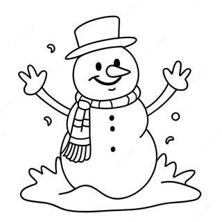 Cheerful Snowman Coloring Page 54545 11937