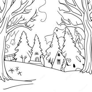 Magical Winter Wonderland Coloring Page Coloring Pages