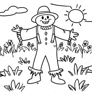 Friendly Scarecrow In A Sunny Field Coloring Page 54712-11971