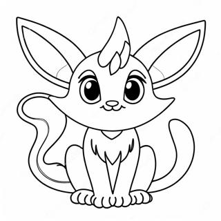 Cute Espeon Sitting Coloring Page 55632-12173