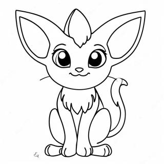 Cute Espeon Sitting Coloring Page 55632-12174